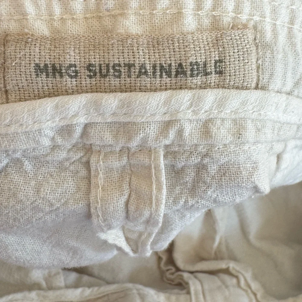 MNG Man Sustainable Linen-Blend Drawstring Pants Beige Size 34